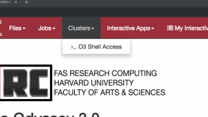 Image showing VDI/OOD graphical environment Shell Access dropdown